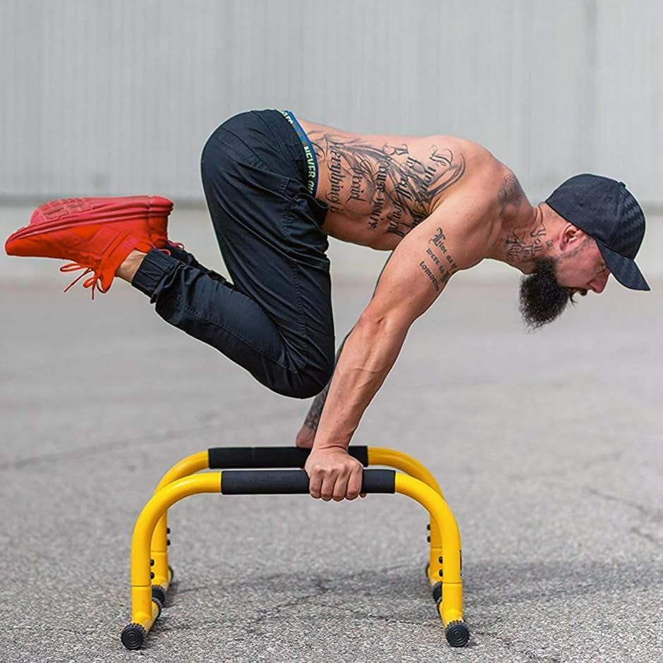 Parallette Bars – Heavy-Duty Bodyweight Training Equipment for Dips, Pushups, L-Sits & Core Workouts – Non-Slip Grips, 400 Lb Capacity – Includes 2 Bars + 2 Workout Guides