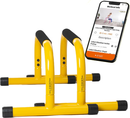 Parallette Bars – Heavy-Duty Bodyweight Training Equipment for Dips, Pushups, L-Sits & Core Workouts – Non-Slip Grips, 400 Lb Capacity – Includes 2 Bars + 2 Workout Guides